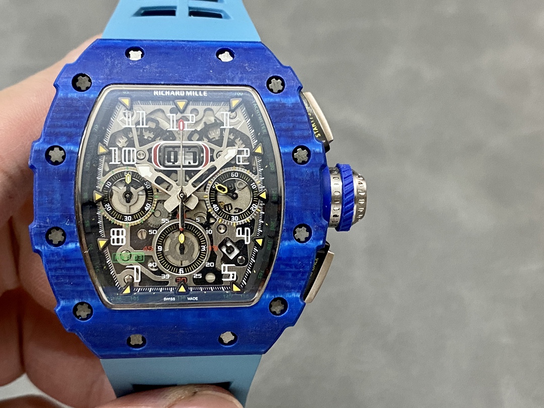 Richard Mille RM11-03 Jean Todt 50th Anniversary Chronograph Blue Carbon Fiber Best Replica KVF 49.94 X 44.5mm - Image 4