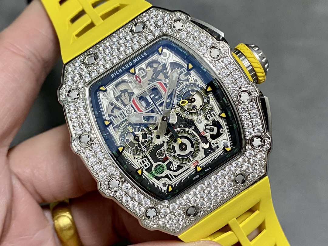 Richard Mille RM11-03 Flyback Chronograph Iced Out CZ Stones Best Replica KVF 49.94x44.5mm - Image 2