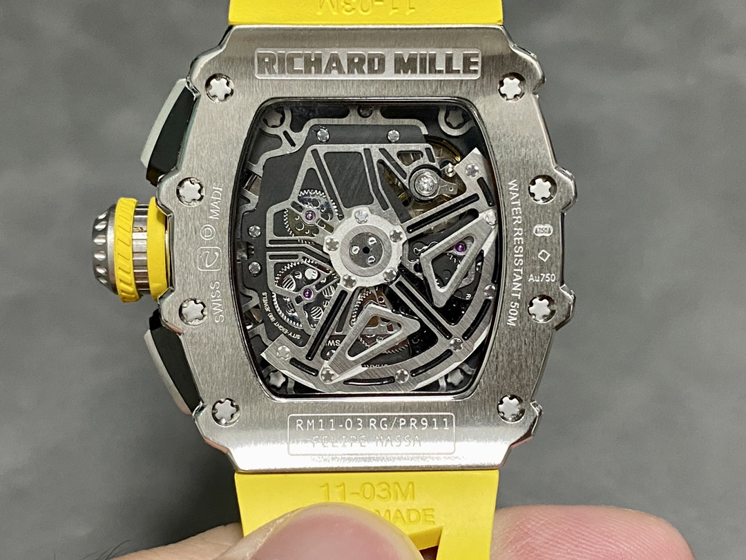 Richard Mille RM11-03 Flyback Chronograph Iced Out CZ Stones Best Replica KVF 49.94x44.5mm - Image 7