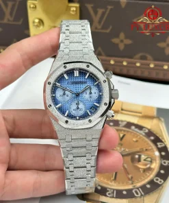 Audemars Piguet Royal Oak Chronograph 26240BC Frosted White Gold Blue Dial 1:1 Best Replica APSF 41mm