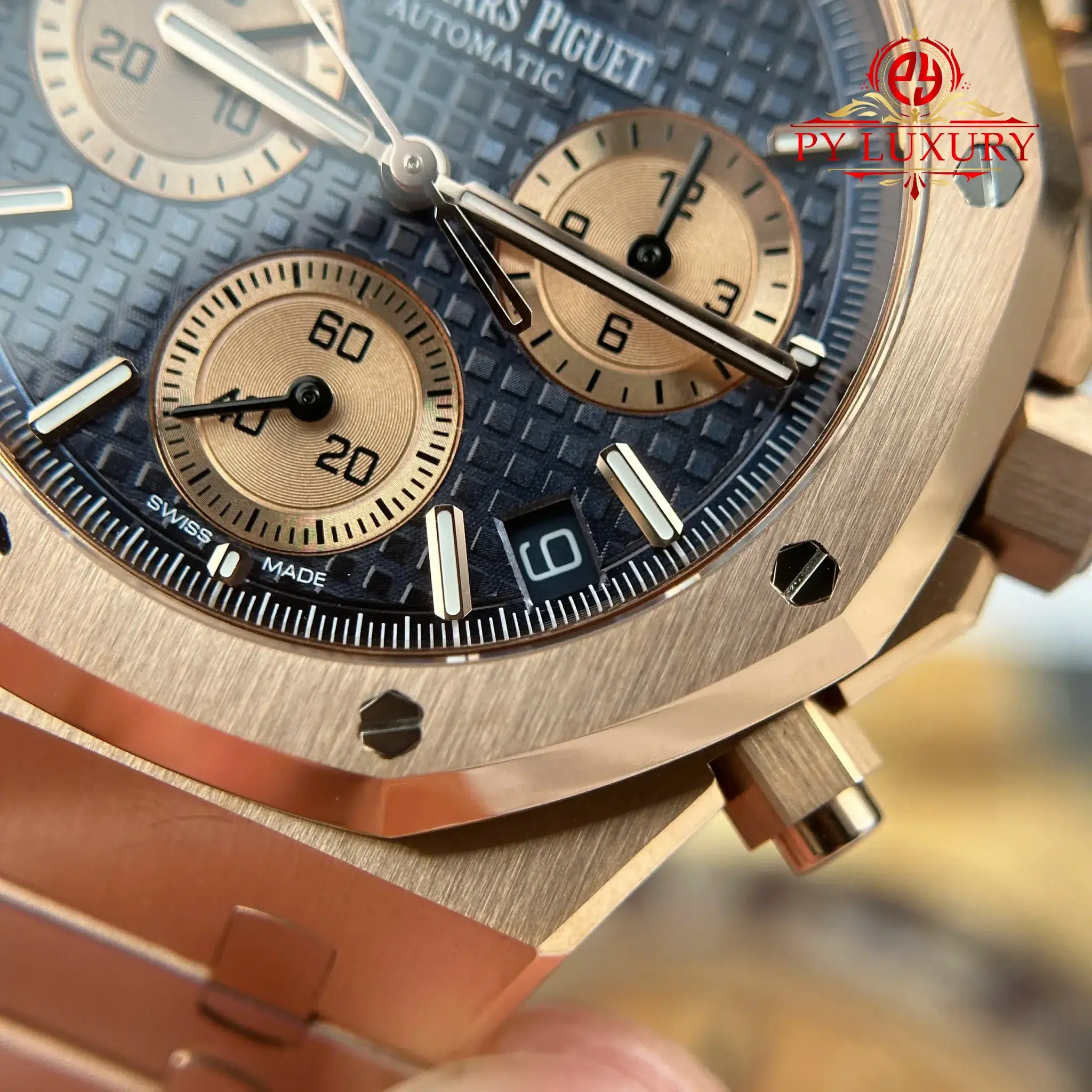 Audemars Piguet Royal Oak Chronograph 26239OR Rose Gold Blue Dial 1:1 Super Clone APSF 41mm - Image 7