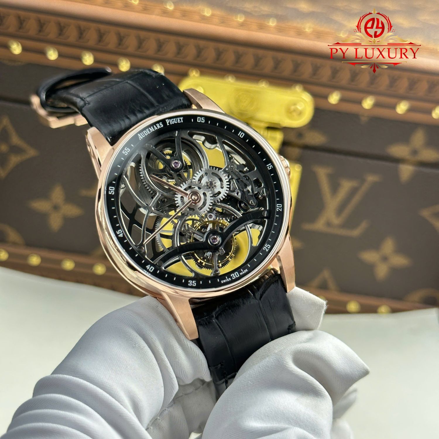 Audemars Piguet Code 11.59 Tourbillon Openworked 26600OR Rose Gold Leather Strap 1:1 Best Replica APPF 41mm - Image 2