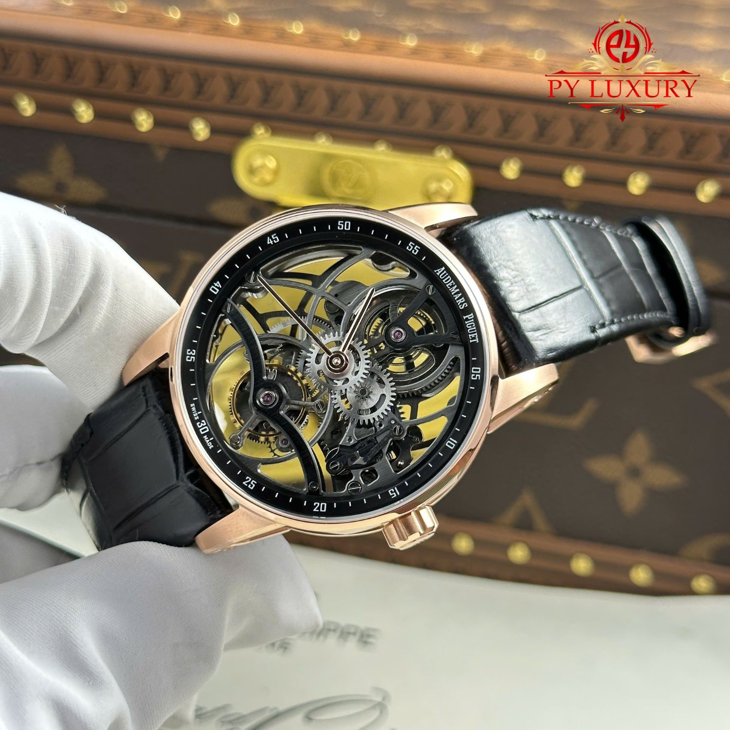 Audemars Piguet Code 11.59 Tourbillon Openworked 26600OR Rose Gold Leather Strap 1:1 Best Replica APPF 41mm - Image 3