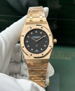 Audemars Piguet Royal Oak Jumbo Extra Thin 15207OR Rose Gold Black Dial Replica IPF 39mm