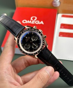 Omega Speedmaster Moonwatch Professional Chronograph Rose Gold Black Dial Swiss Replica 42mm