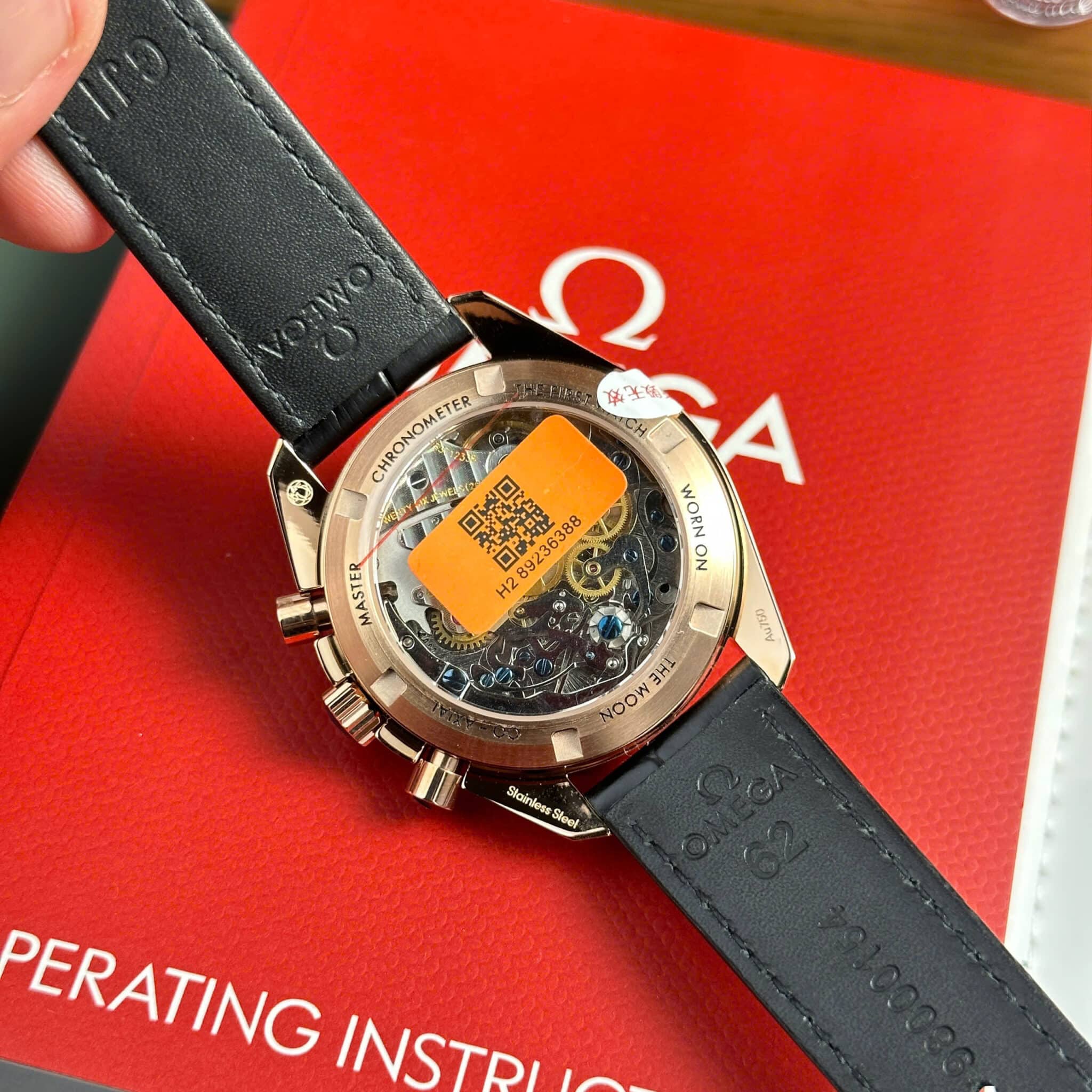 Omega Speedmaster Moonwatch Professional Chronograph Rose Gold Black Dial Swiss Replica 42mm - Image 7