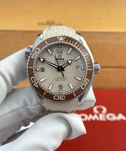 Omega Seamaster Planet Ocean 600M Co-Axial Beige Dial Rubber Strap Best Quality Replica VSF 43.5mm