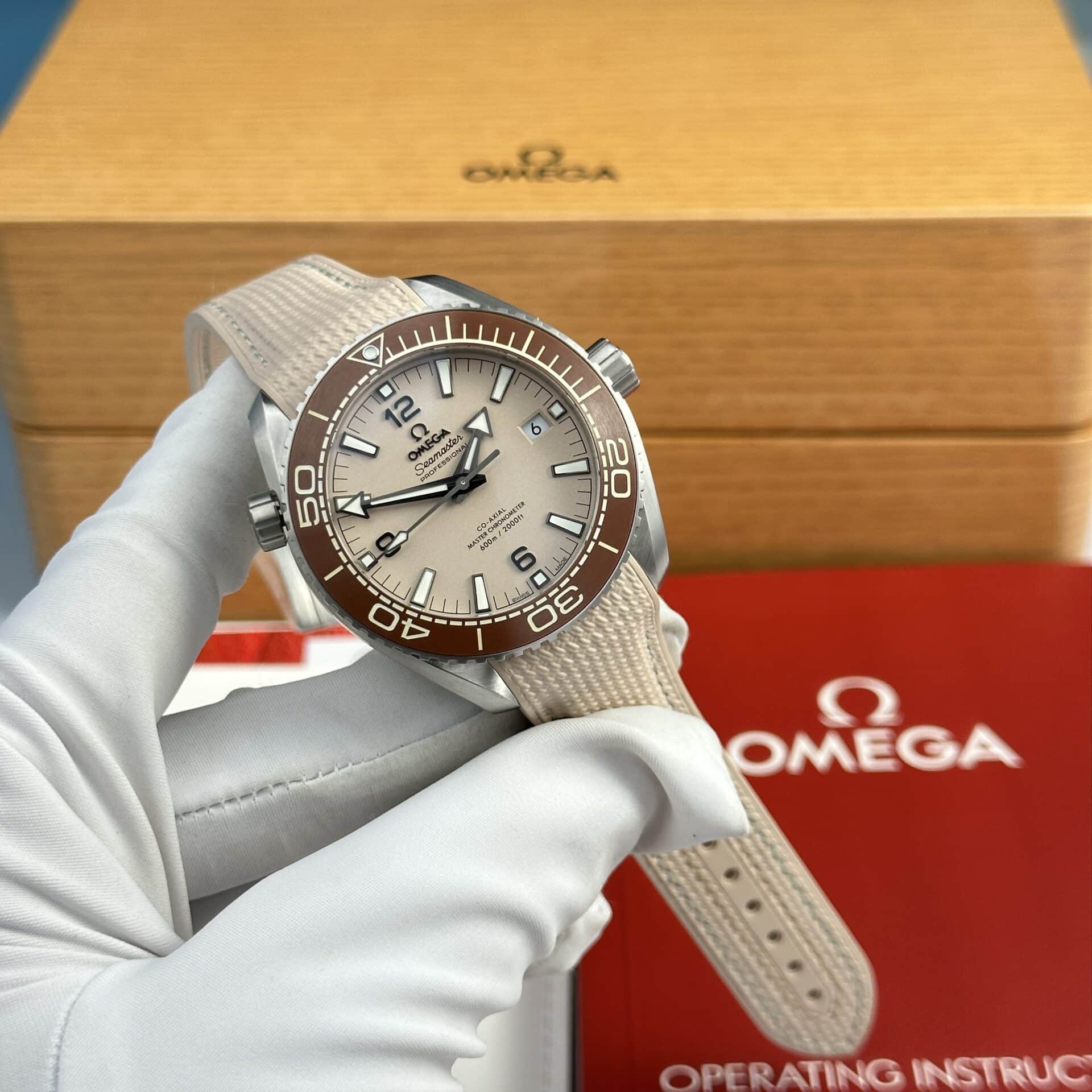 Omega Seamaster Planet Ocean 600M Co-Axial Beige Dial Rubber Strap Best Quality Replica VSF 43.5mm - Image 2