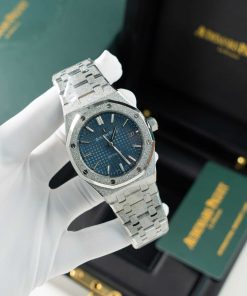 Audemars Piguet Royal Oak 15454BC Frosted Gold Blue Dial Best Replica APSF 37mm