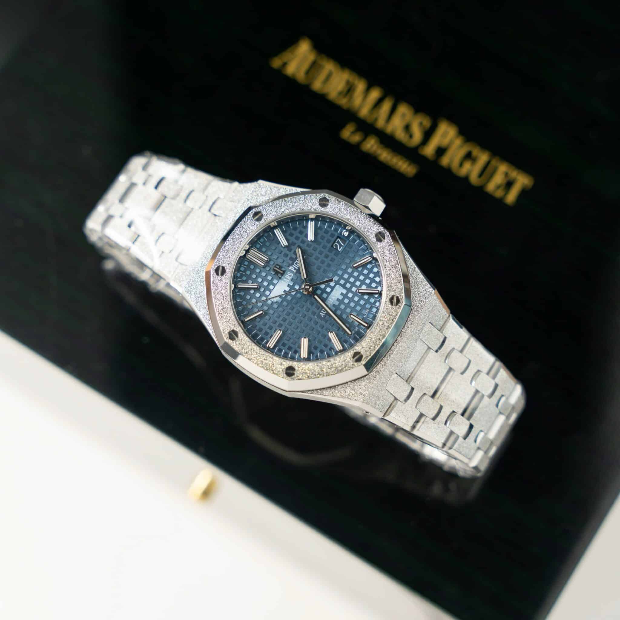 Audemars Piguet Royal Oak 15454BC Frosted Gold Blue Dial Best Replica APSF 37mm - Image 2