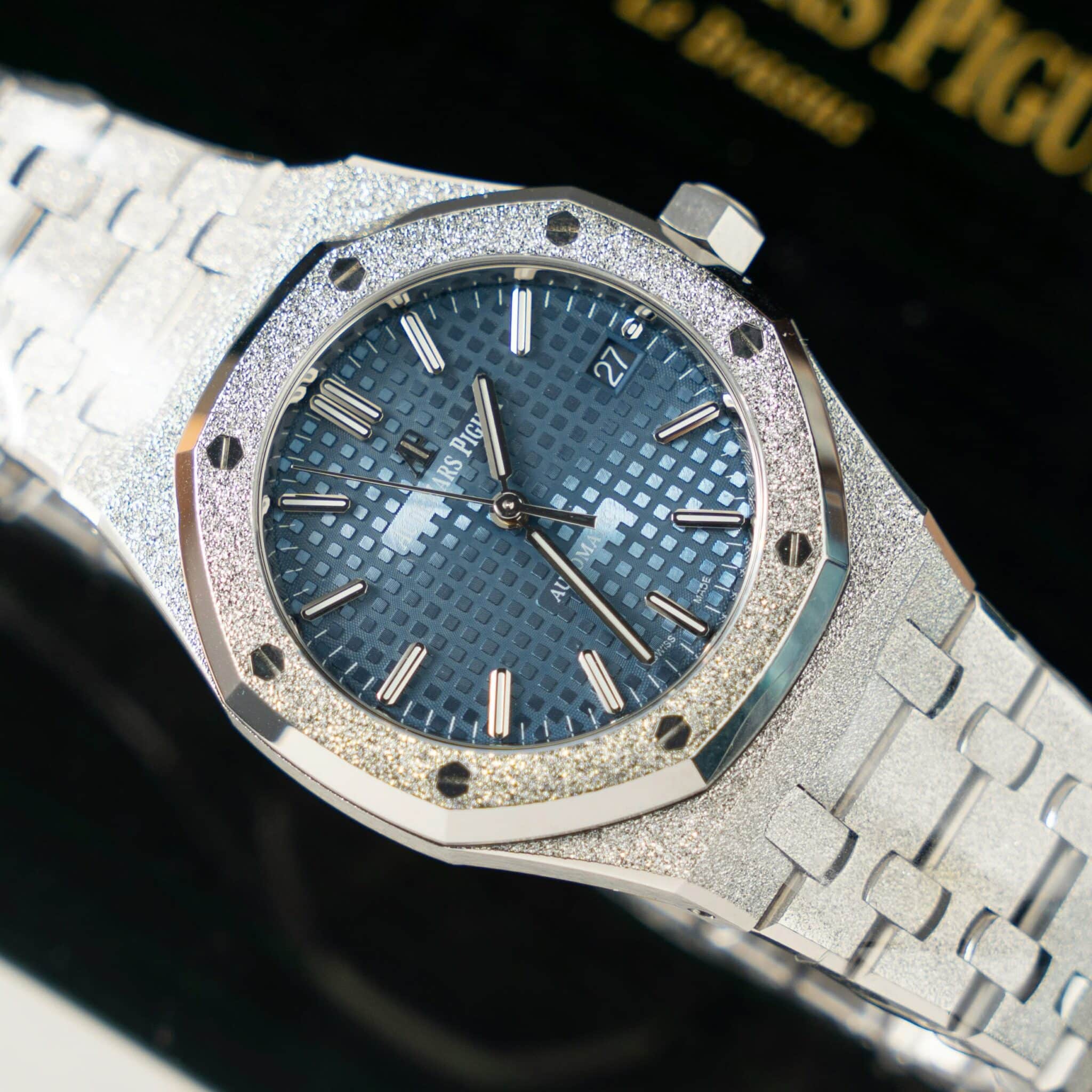 Audemars Piguet Royal Oak 15454BC Frosted Gold Blue Dial Best Replica APSF 37mm - Image 3