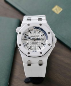 Audemars Piguet Royal Oak Offshore Diver 15707CB White Dial White Ceramic Rubber Best Replica APSF 42mm