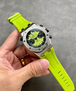 Audemars Piguet Royal Oak Offshore Diver Chronograph 26703ST Green Dial Rubber Best Replica JHF 42mm