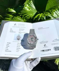 Audemars Piguet Royal Oak Red Arabic Numerals Iced Out Moissanite Super Clone 41mm