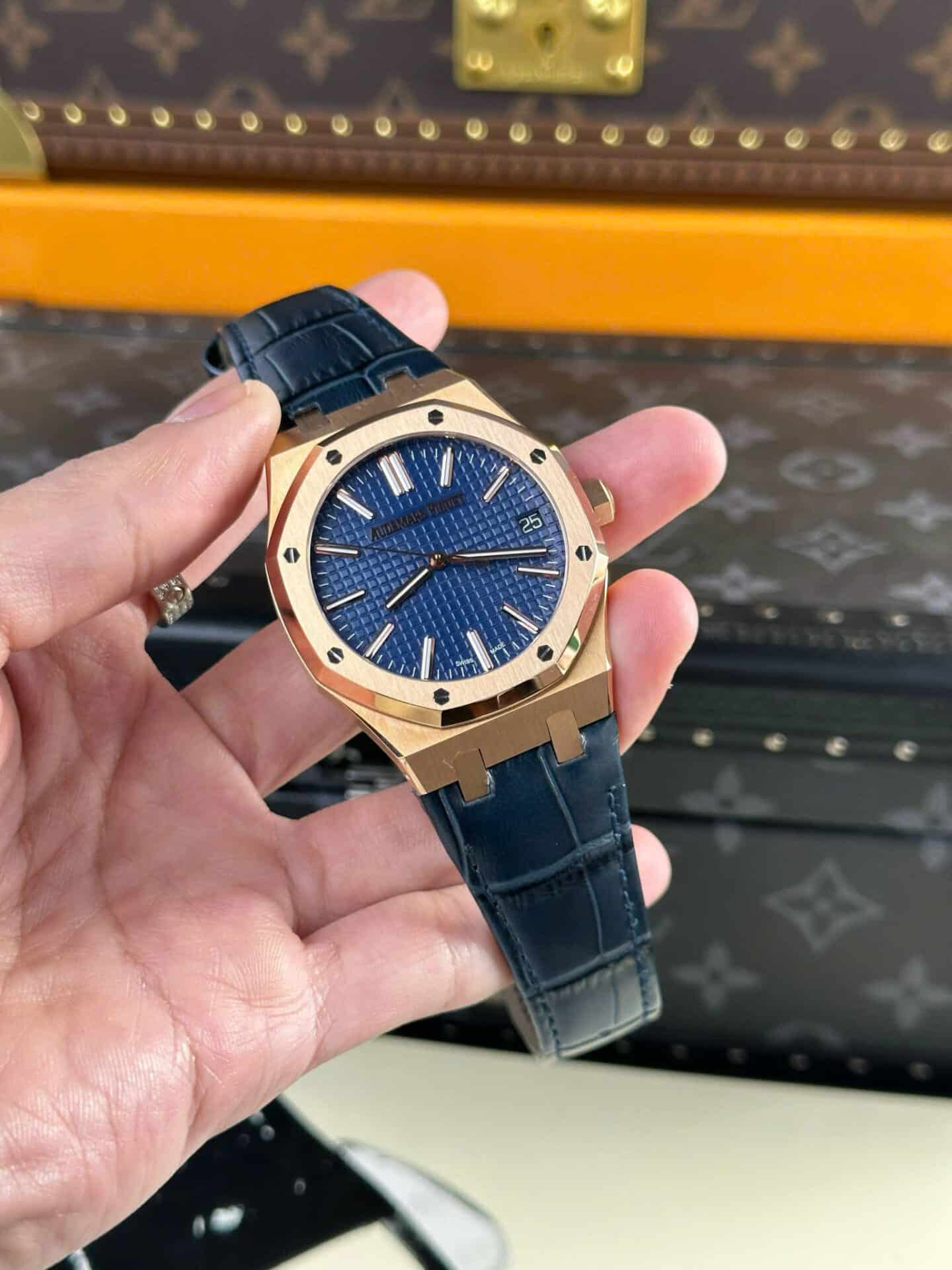 Audemars Piguet Royal Oak 15510OR 50th Anniversary Blue Dial Leather Best Replica APSF 41mm - Image 2