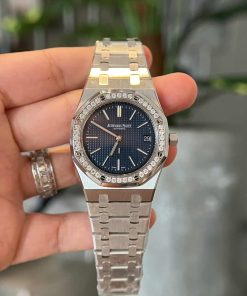 Audemars Piguet Royal Oak Jumbo 16202ST Blue Dial Custom Moissanite Bezel Best Replica ZF 39mm
