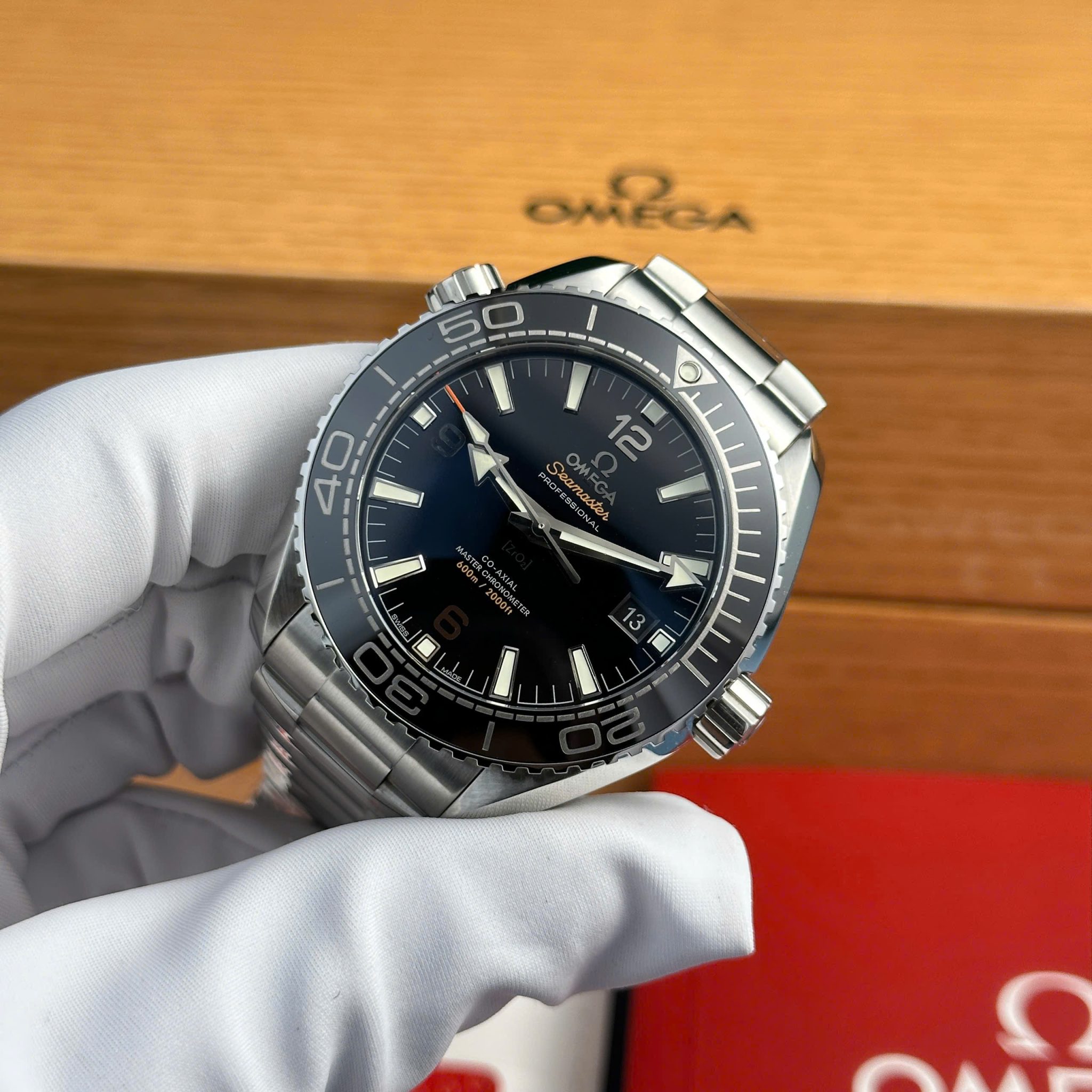 Omega Seamaster Planet Ocean 6000M Black Dial Steel Bracelet Super Clone VSF 43.5mm - Image 2