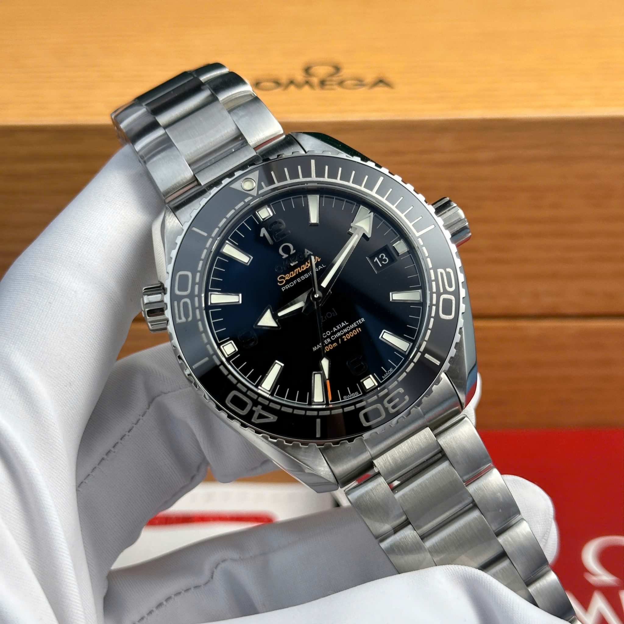 Omega Seamaster Planet Ocean 6000M Black Dial Steel Bracelet Super Clone VSF 43.5mm - Image 3