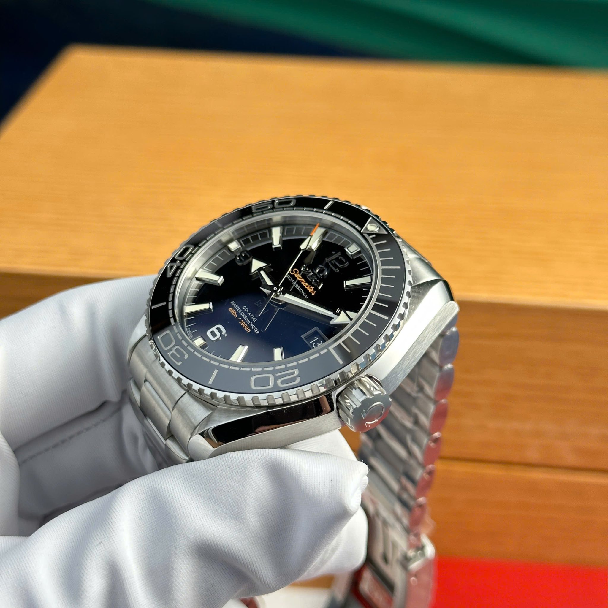 Omega Seamaster Planet Ocean 6000M Black Dial Steel Bracelet Super Clone VSF 43.5mm - Image 4