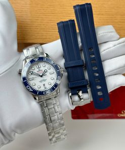 Omega Seamaster Diver 300M Tokyo 2020 White Dial Blue Ceramic Bezel Super Clone 42mm
