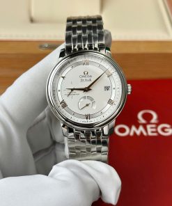 Omega De Ville Prestige Power Reserve Silver Dial Steel Bracelet Best Replica 39.5mm