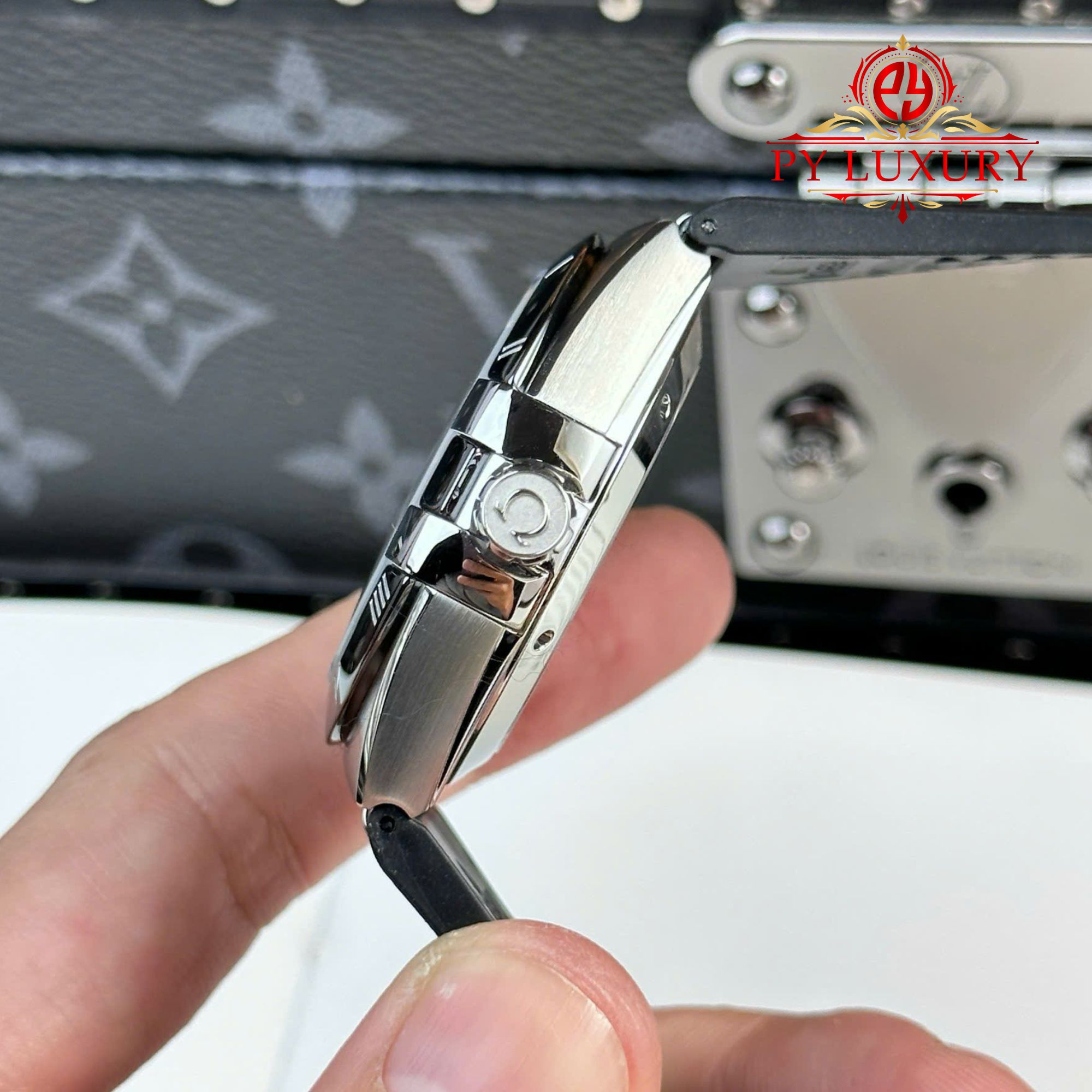 Omega Constellation Black Dial Black Ceramic Bezel Leather Strap Best Replica VSF 41mm - Image 6