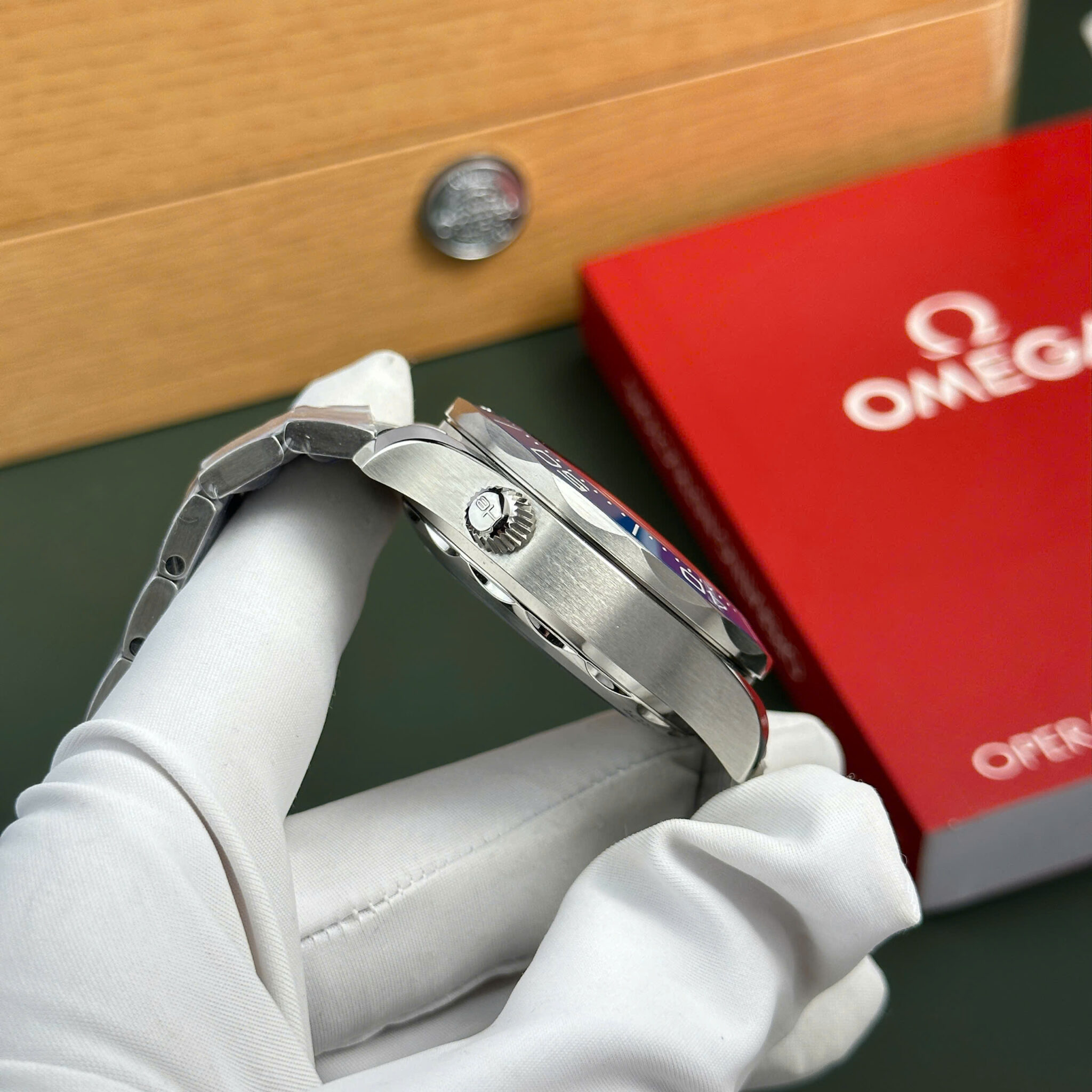 Omega Seamaster Diver 300M Chronograph Grey Dial Blue Ceramic Bezel Best Copy N1 Factory 44mm - Image 7