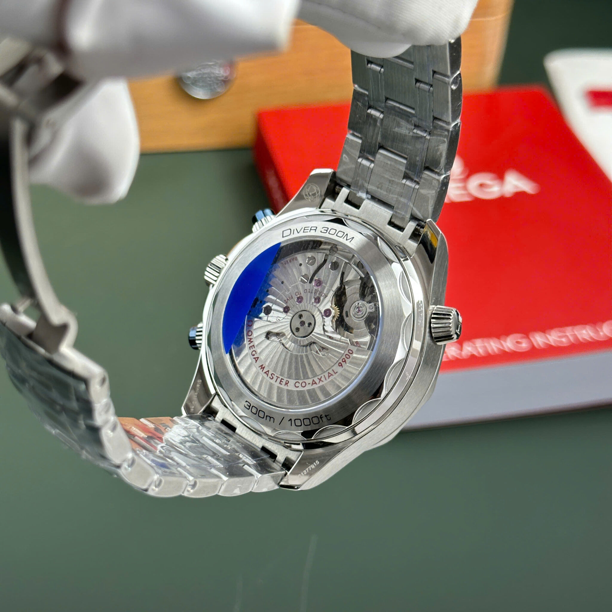 Omega Seamaster Diver 300M Chronograph Grey Dial Blue Ceramic Bezel Best Copy N1 Factory 44mm - Image 8