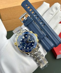 Omega Seamaster Diver 300M Chronograph Two Tone Blue Dial Best Replica N1 Factory 44mm
