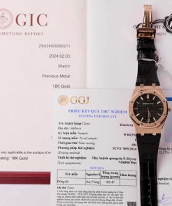 Audemars Piguet Royal Oak 15500OR 18K Gold Wrapped Black Dial Leather 41mm