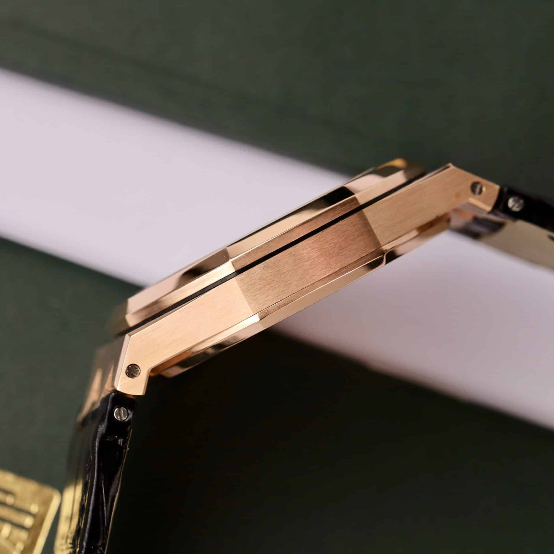 Audemars Piguet Royal Oak 15500OR 18K Gold Wrapped Black Dial Leather 41mm - Image 8