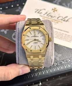 Audemars Piguet Royal Oak 15450BA Yellow Gold White Dial Replica IP Factory 37mm
