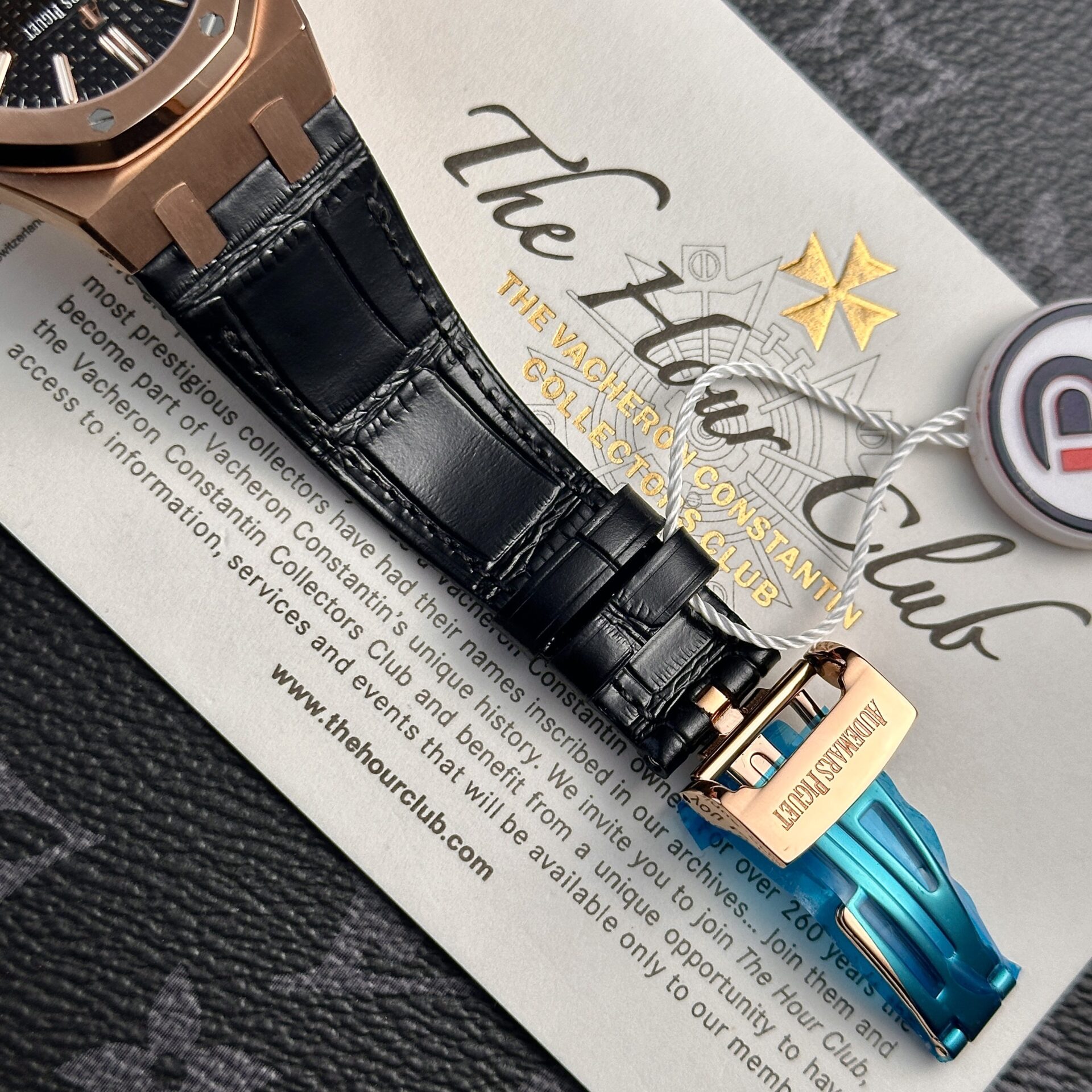 Audemars Piguet Royal Oak 15450OR Rose Gold Black Dial Leather IP Factory 37mm - Image 9
