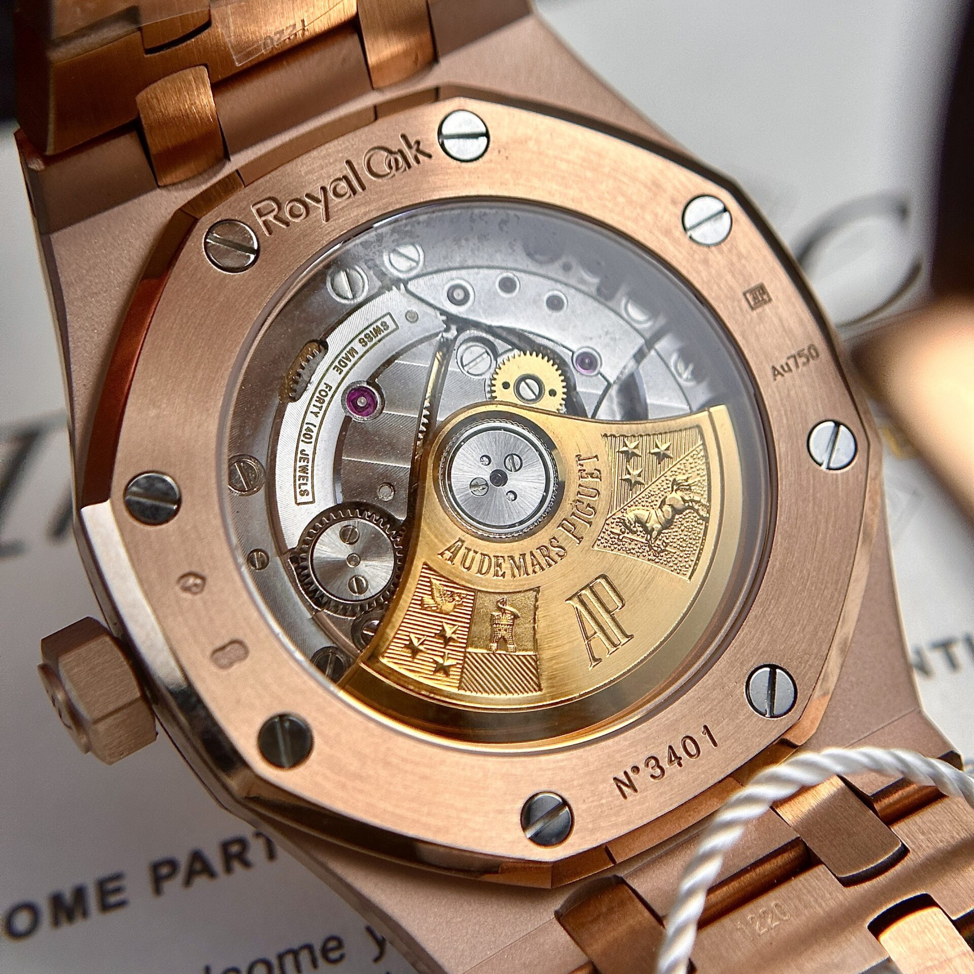 Audemars Piguet Royal Oak 15450OR Rose Gold White Dial Replica IP Factory 37mm - Image 7