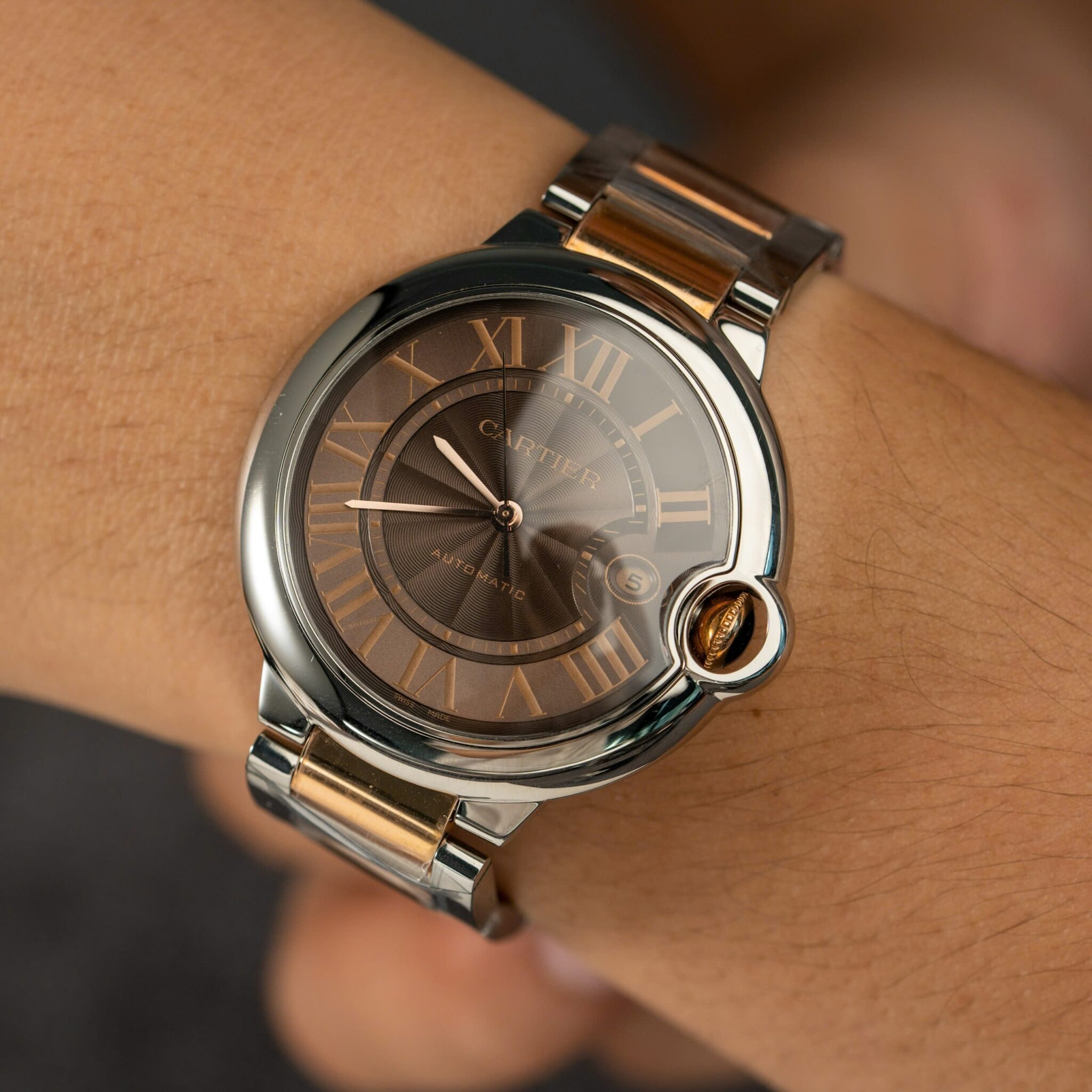 Cartier Ballon Bleu W6920032 Two Tone Brown Dial Best Replica AF 42mm - Image 5