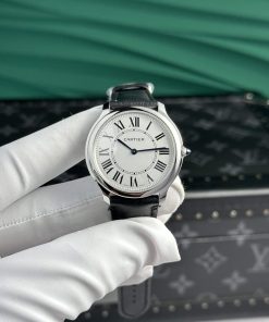 Cartier Ronde Must WSRN0031 White Dial Leather Best Replica AF 36mm