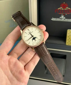 Jaeger-LeCoultre Master Ultra Thin Moon Q1362503 Rose Gold White Dial Diamond Bezel Best Replica APSF 39mm