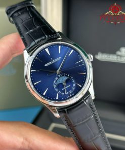 Jaeger-LeCoultre Master Ultra Thin Moon Blue Dial Leather Best Replica APSF 39mm