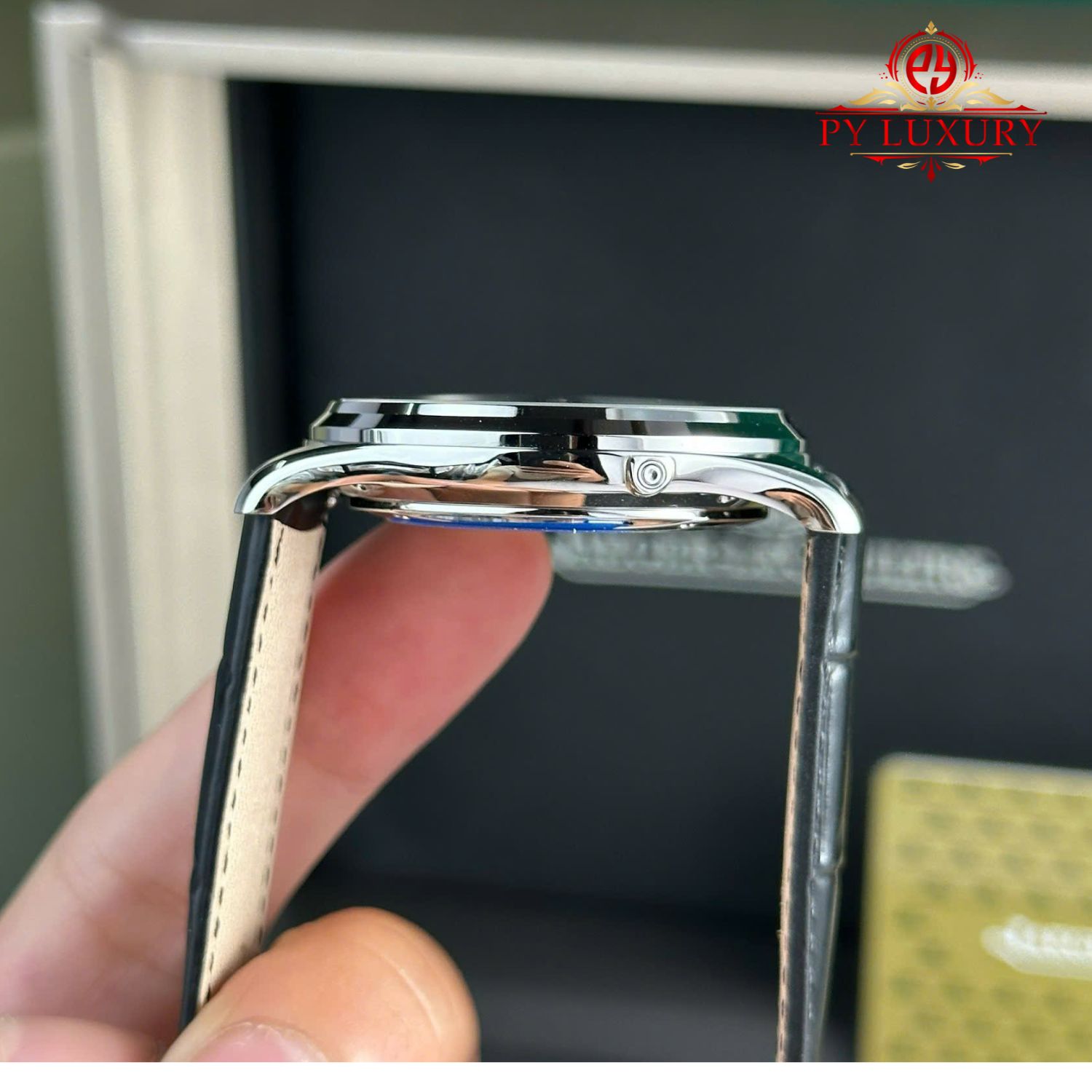 Jaeger-LeCoultre Master Ultra Thin Moon Blue Dial Leather Best Replica APSF 39mm - Image 6