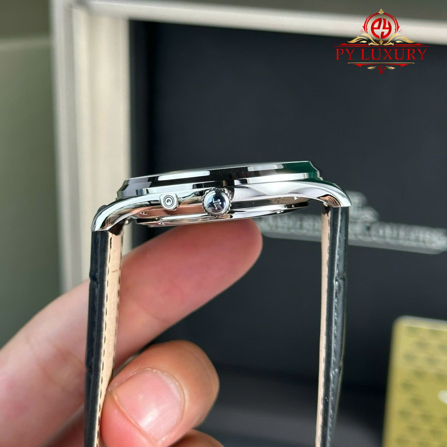 Jaeger-LeCoultre Master Ultra Thin Moon Blue Dial Leather Best Replica APSF 39mm - Image 7