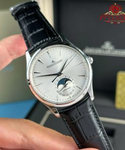 Jaeger-LeCoultre Master Ultra Thin Moon Silver Dial Leather Best Replica APSF 39mm