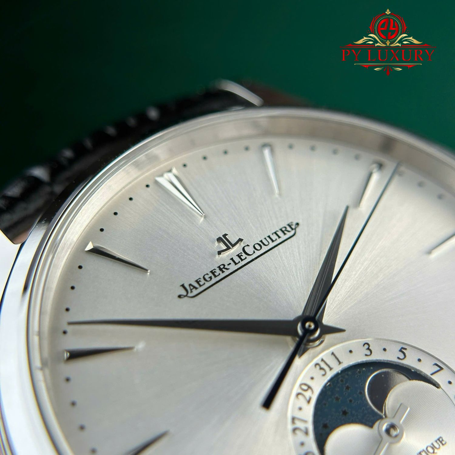 Jaeger-LeCoultre Master Ultra Thin Moon Silver Dial Leather Best Replica APSF 39mm - Image 4
