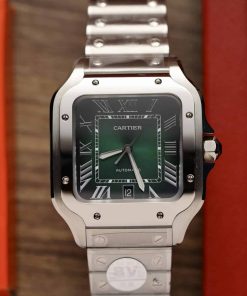 Cartier Santos Large Model Green Dial Best Replica BVF 39.8mm