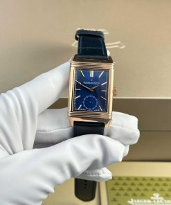 Jaeger-LeCoultre Reverso Tribute Monoface Small Seconds Rose Gold Blue Dial Best Replica MGF 45.6x27.4mm