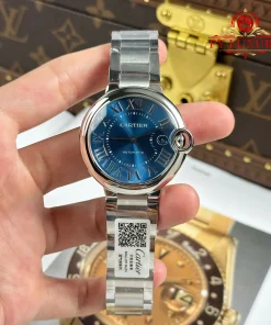 Cartier Ballon Bleu De Cartier Steel Blue Dial Best Replica AF 40mm