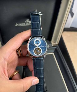 Jaeger-LeCoultre Master Ultra Thin Tourbillon Blue Dial Leather Best Replica APSF 40mm