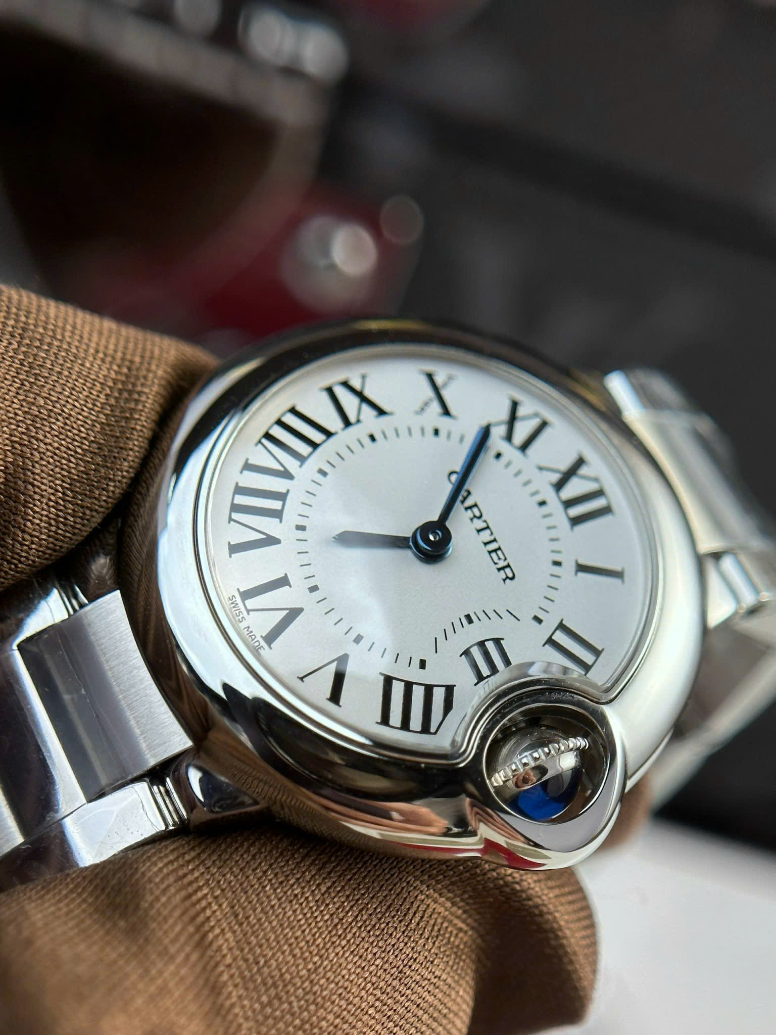 Cartier Ballon Bleu WSBB0067 Silvered Opaline Dial Quartz Best Replica AF 28mm - Image 4