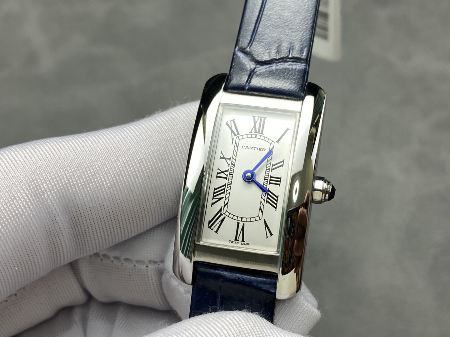 Cartier Tank Américaine WSTA0117 Steel Silver Dial Small Model Leather Strap Best Replica 35.4 Mm X 19.4 Mm - Image 3