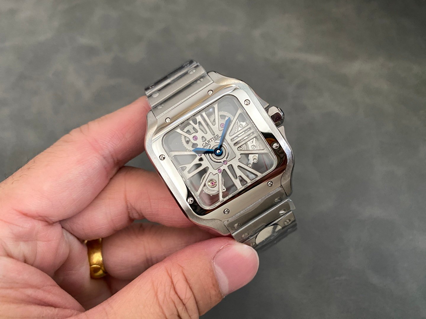 Cartier Santos Skeleton WHSA0015 Large Model Best Replica THBF 39.8mm