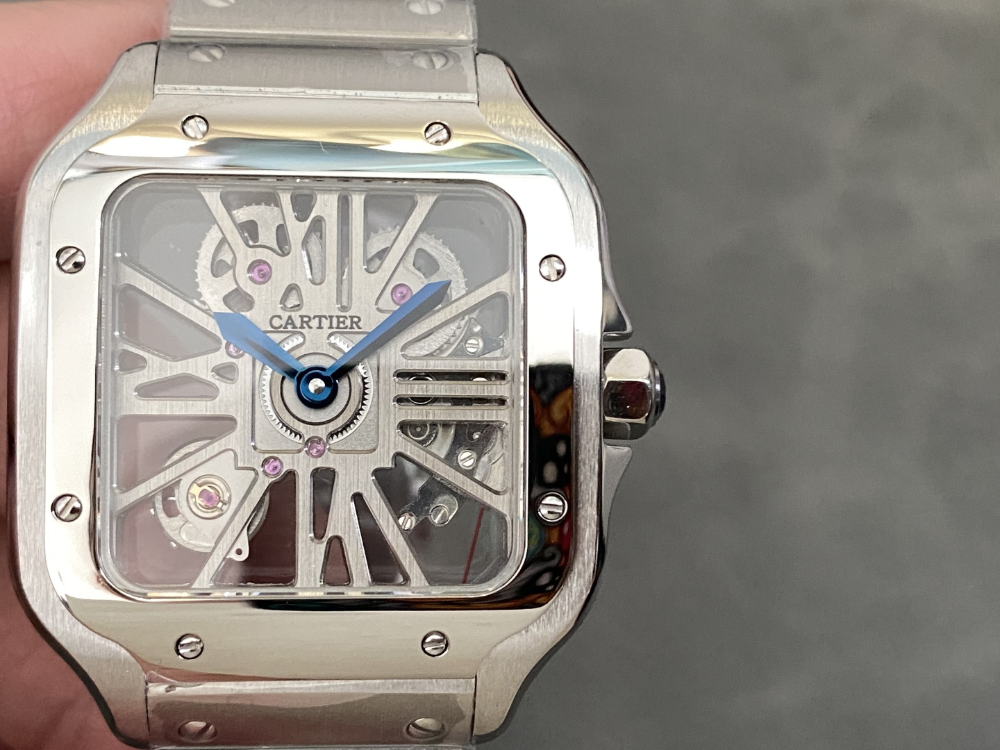 Cartier Santos Skeleton WHSA0015 Large Model Best Replica THBF 39.8mm - Image 4